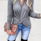 Twisted Ruched Long Sleeve Top