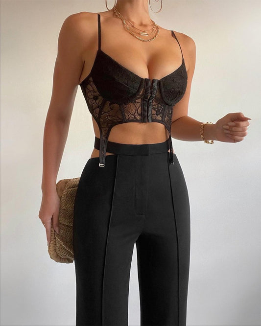 Push Up Lace Crop Cami Top