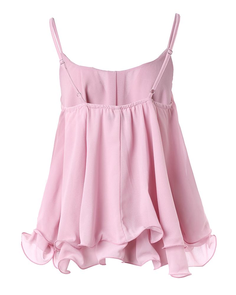 Ruffle Hem Flowy Cami Top